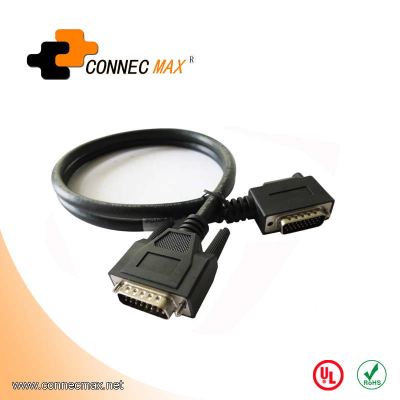 90 degree angle DB 26 to DB15 serial cable