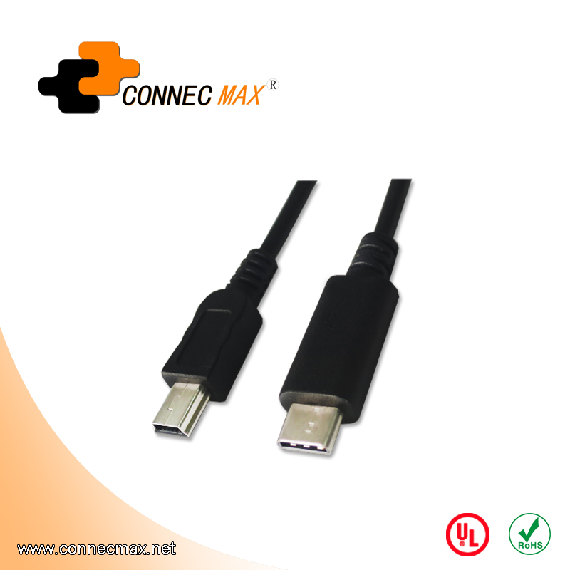 USB 3.1 type C to USB 2.0 mini 5 pin male to male cable 