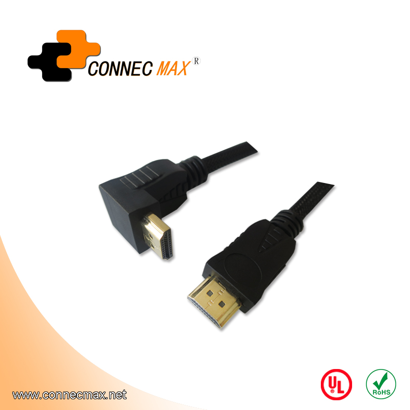 HDMI 90度弯头公对公数据连接线
